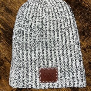 Love Your Melon Black and White Knit Hat
